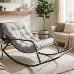 Modern Reclining Rocking Chair – Comfortable & Stylish Relaxation Furniture Enjoy Ultimate Relaxation at Home Enhance your living space with our Modern Reclining Rocking Chair, designed for comfort, style, and everyday relaxation. This elegant chair combines a smooth rocking motion with a reclining feature to create the perfect place for resting. It is ideal for reading, watching movies, relaxing, or enjoying quiet moments after a long day. Ergonomic Design for Superior Comfort This reclining rocking chair is designed to provide excellent body support. The comfortable backrest helps maintain a relaxed sitting position. The adjustable reclining function allows you to find your preferred angle with ease. The gentle rocking movement adds a soothing touch for a more enjoyable seating experience. Strong & Durable Construction Made with a sturdy frame and quality materials, this modern rocking chair offers excellent stability and durability. It is built for regular use while maintaining its elegant appearance. The comfortable upholstery provides a soft seating experience and is easy to maintain. Elegant Design for Modern Interiors Featuring a stylish and contemporary design, this reclining chair adds a premium look to any room. It complements modern, minimalist, and classic home décor styles. Place it in your living room, bedroom, nursery, office, or relaxation area to create a comfortable seating space. Perfect Chair for Everyday Comfort Whether you are relaxing with a book, taking a short nap, or spending time with family, this rocking chair offers exceptional comfort. Its versatile design makes it suitable for different spaces and lifestyles. Enjoy a peaceful and cozy seating experience with a chair designed for relaxation. Key Features Modern reclining rocking chair with elegant design Adjustable reclining function for customized comfort Smooth rocking motion for a relaxing experience Ergonomic backrest for excellent support Strong frame for stability and long-lasting use Soft and comfortable upholstery Suitable for living rooms, bedrooms, and offices Stylish design matches various interior styles Easy-to-clean and maintain surface Ideal for reading, resting, and relaxation Bring comfort and elegance into your home with this Modern Reclining Rocking Chair. Combining modern style, supportive design, and relaxing features, it is the perfect furniture choice for creating a cozy and inviting living space.